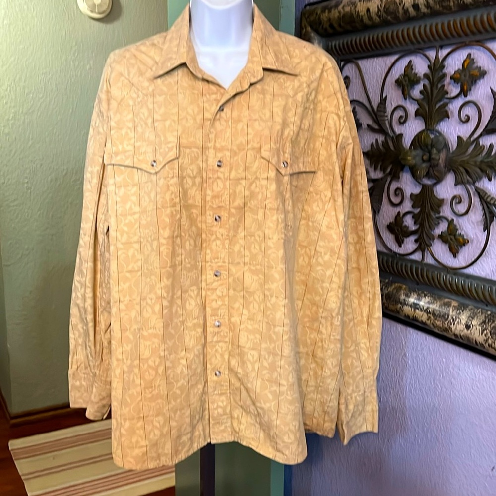 Roper Gold Plaid Snap up Shirt- Western Apparel- Sz L Men